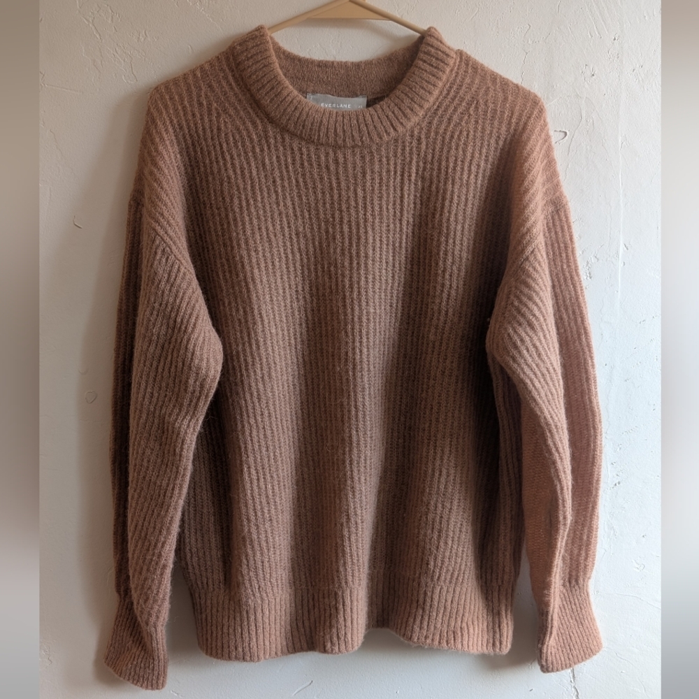 Everlane Alpaca Cocoon Crew XS - Tiger's Eye